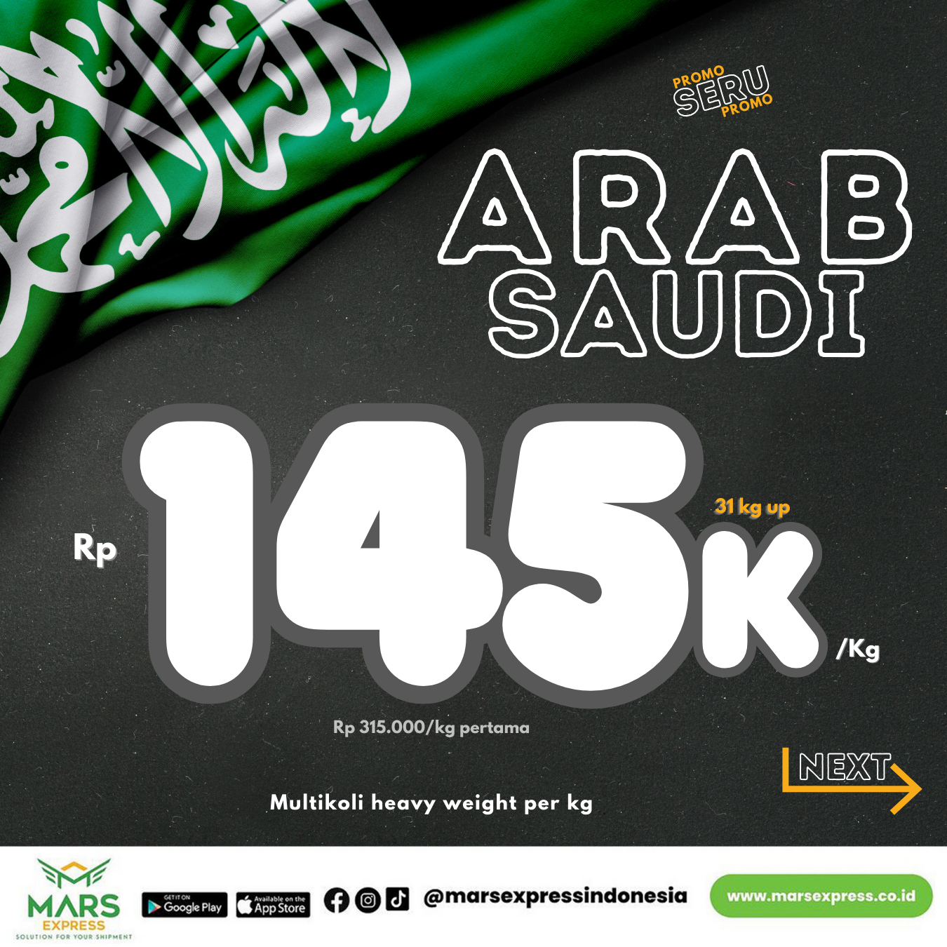 Promo hemat ongkir Paket ke Arab Saudi