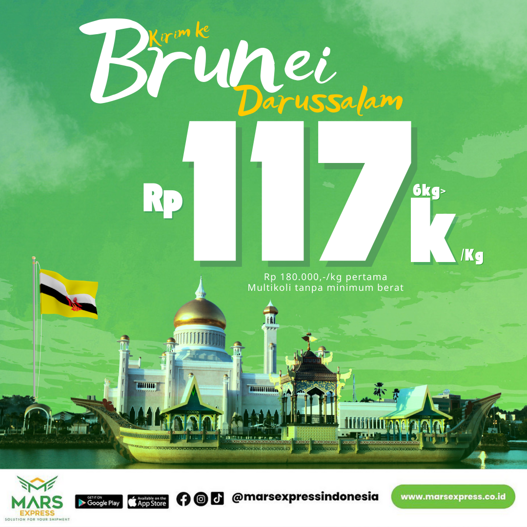 ongkos kirim paket dari jakarta ke brunei