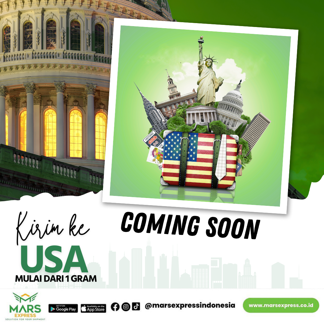 Tarif ongkir murah kirim paket ke USA Amerika mulai dari  1 gram