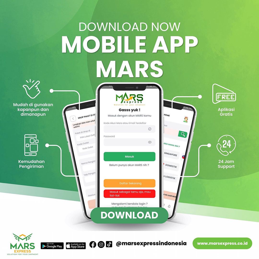 Download Aplikasi Mars Express Official kemudahan kirim paket ke Luar Negeri dalam satu genggaman